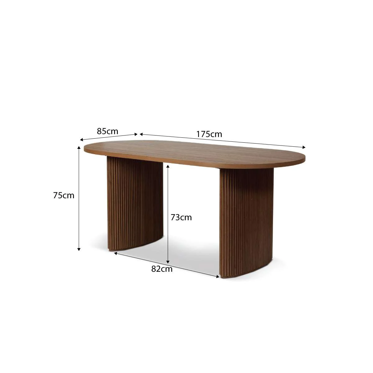 Amara Six Seater Dining Table - Walnut - Image 10
