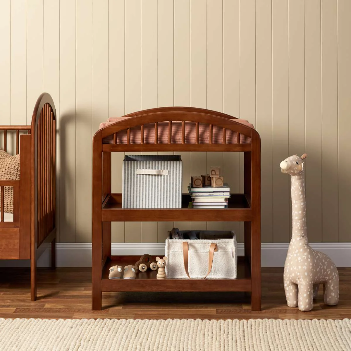 Archie 2 Shelf Change Table - Hazelnut - Image 3
