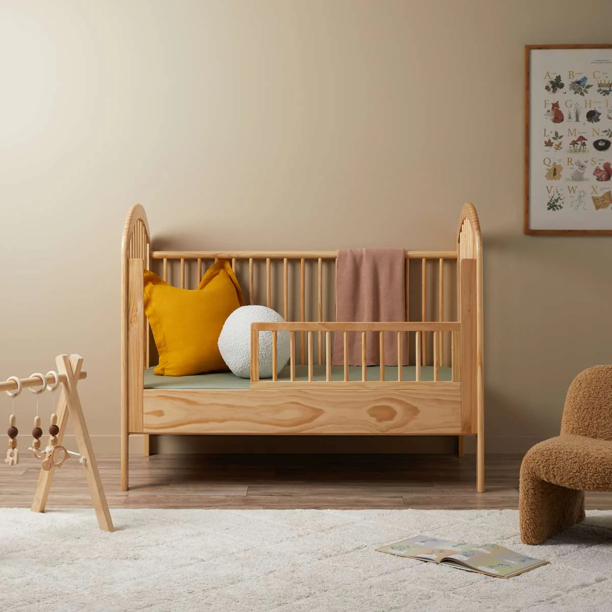 Archie Cot Toddler Bed Half Frame - Natural - Image 3