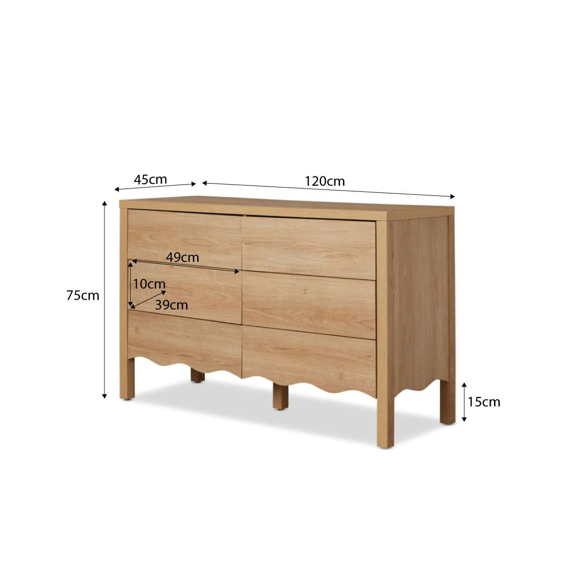 Malena Six Drawer - Natural - Image 12