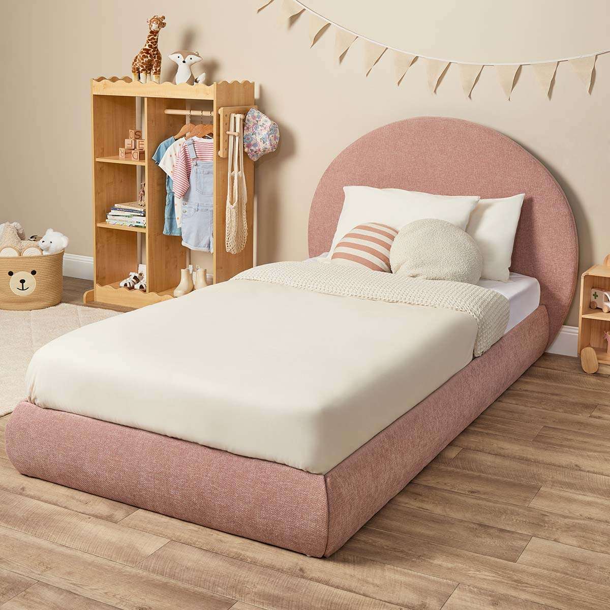 Arlo Arched King Single Bed - Dusty Pink - Image 3