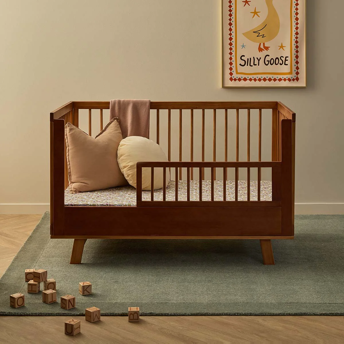 Aspen Cot Toddler Bed Half Frame - Hazelnut