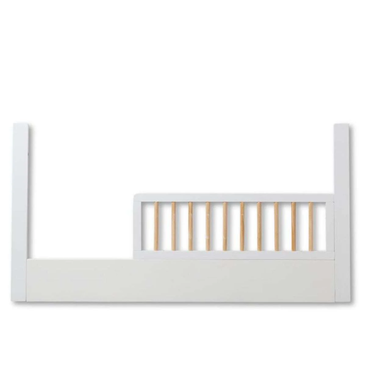 Aspen Cot Toddler Bed Half Frame - White/Natural - Image 7