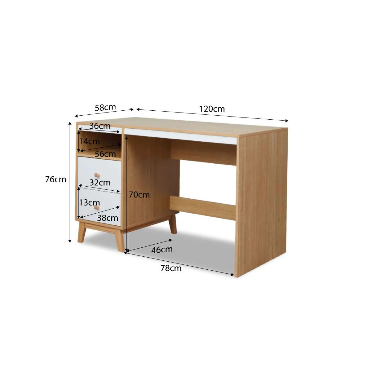 Aspen Desk - White/Natural - Image 14
