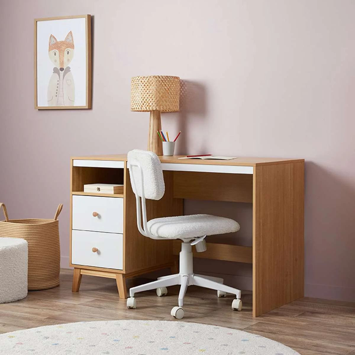 Aspen Desk - White/Natural - Image 4