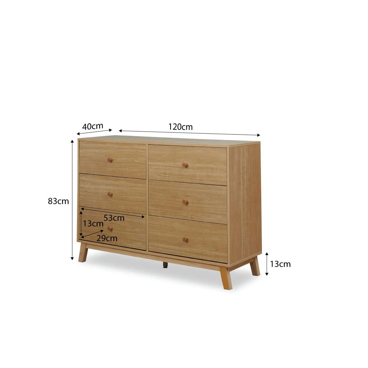 Aspen Six Drawer - Natural - Image 9