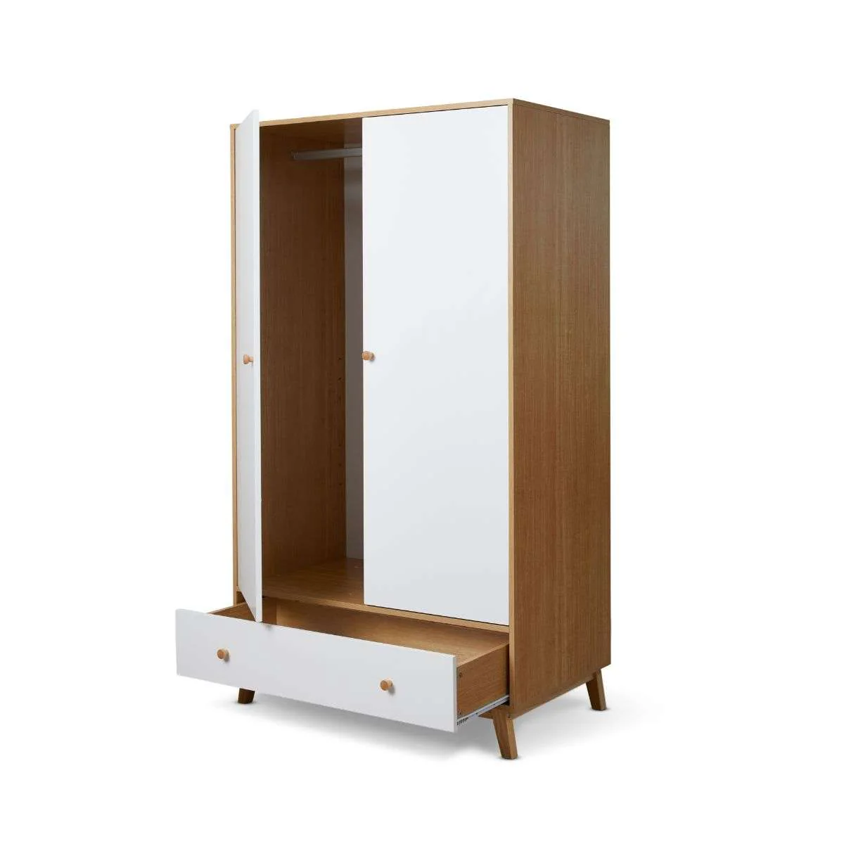 Aspen Wardrobe - White/Natural - Image 18
