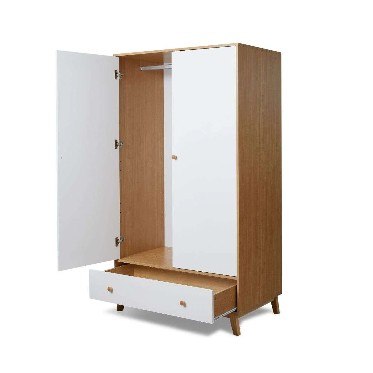 Aspen Wardrobe - White/Natural - Image 19