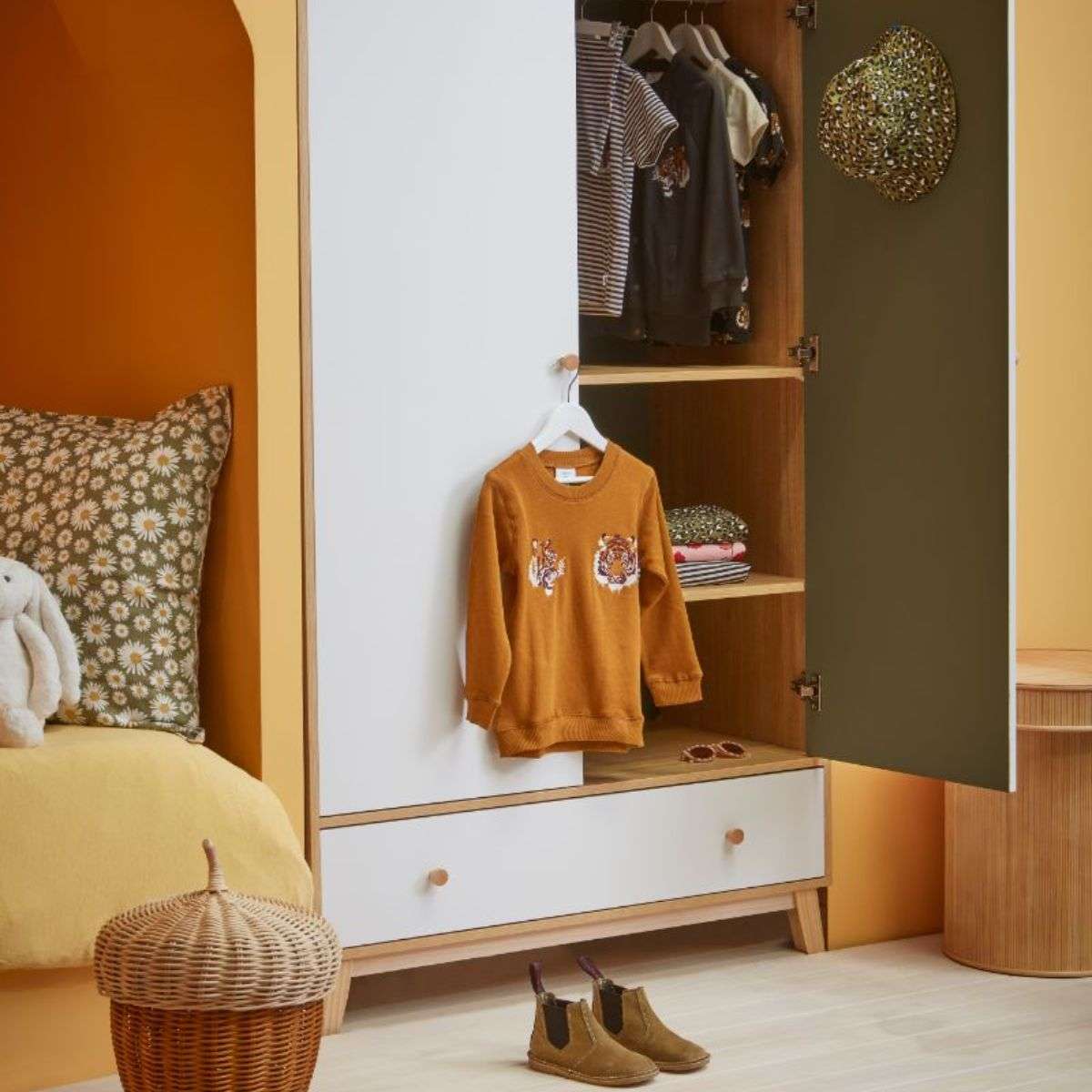Aspen Wardrobe - White/Natural - Image 6