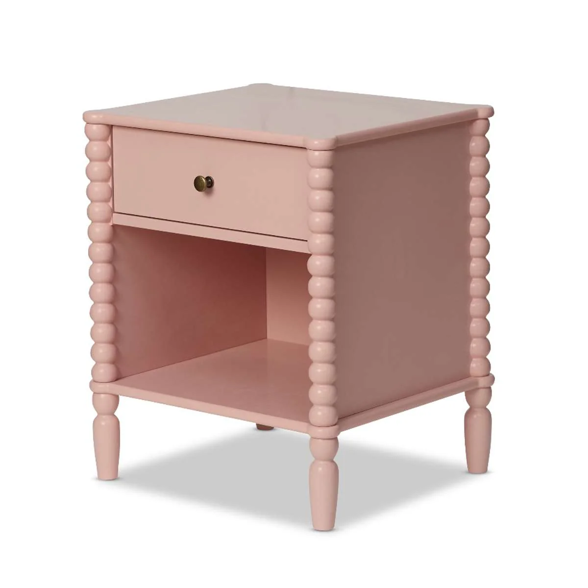 Betti Bobbin One Drawer Bedside Table - Pink - Image 11