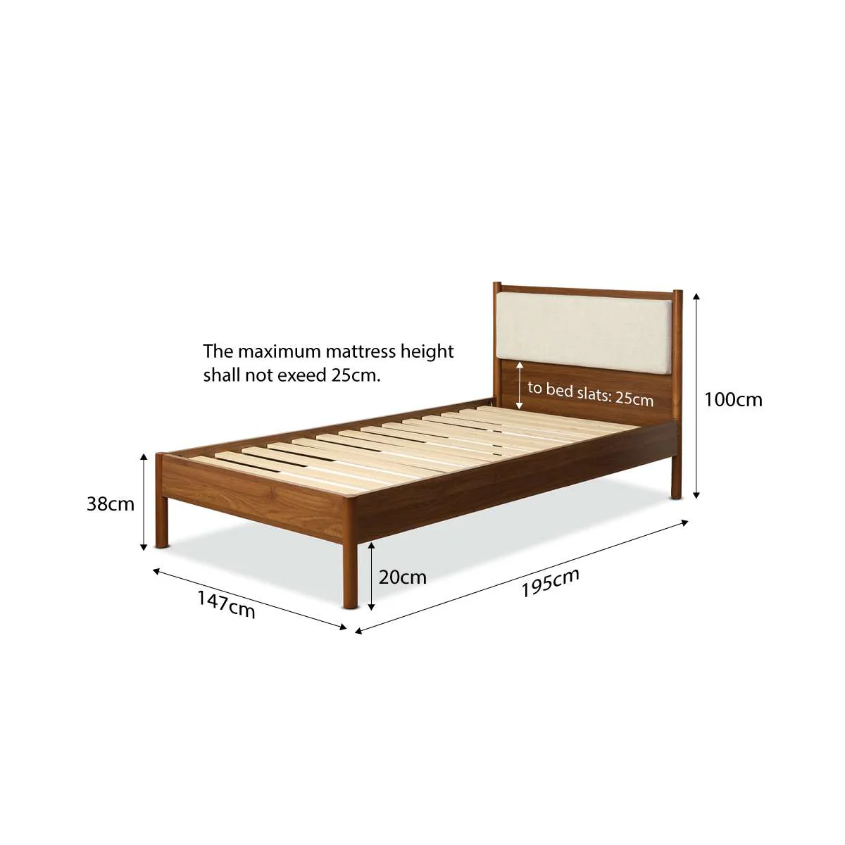 Blair Double Bed - Walnut - Image 9