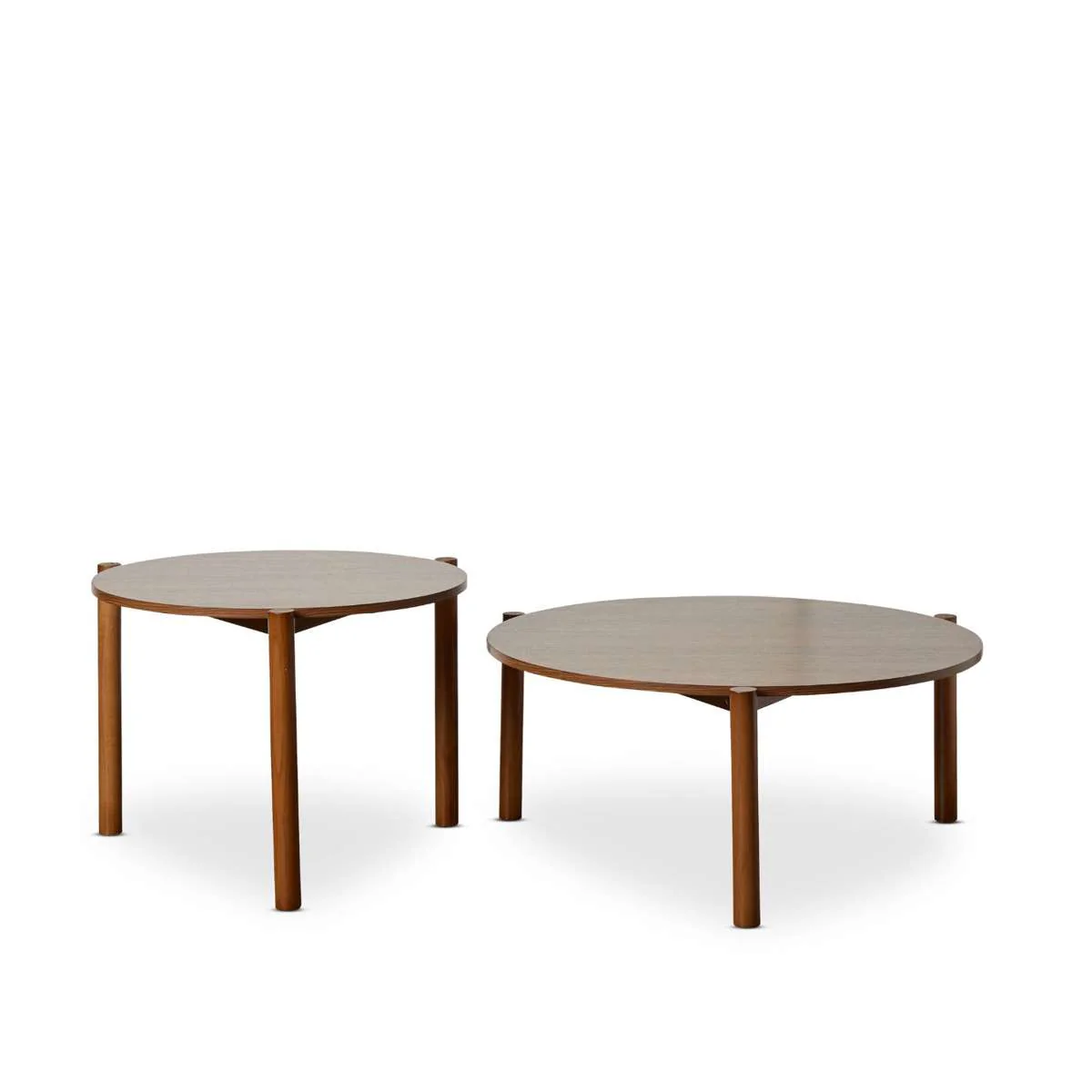 Blair Round Nesting Coffee Tables - Walnut - Image 8