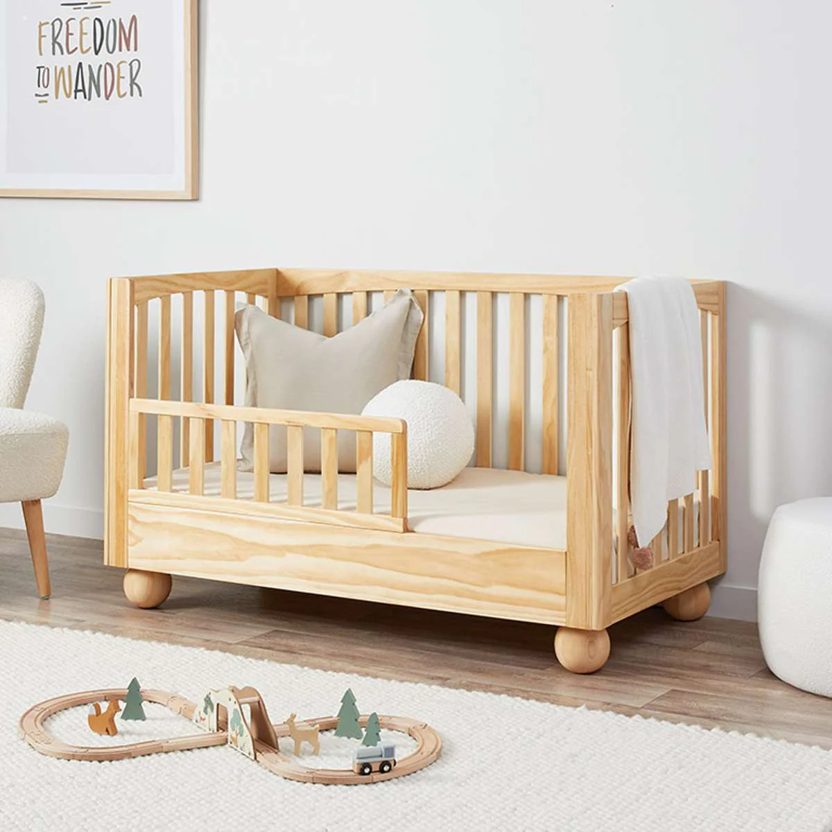 Blake Cot Toddler Bed Half Frame - Natural - Image 3