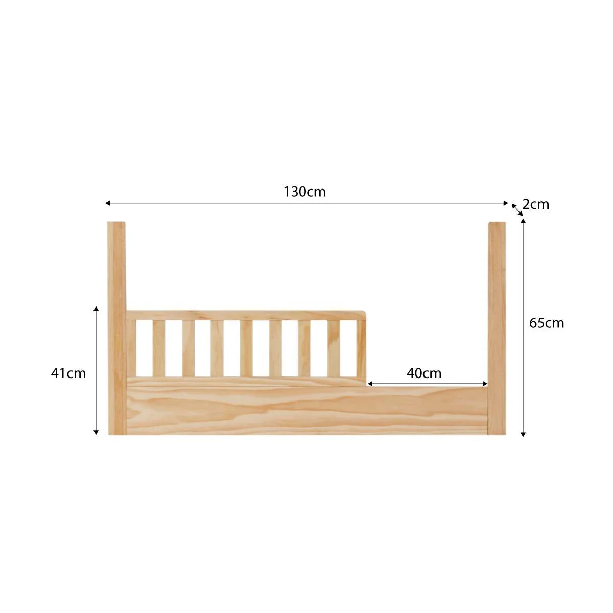 Blake Cot Toddler Bed Half Frame - Natural - Image 7