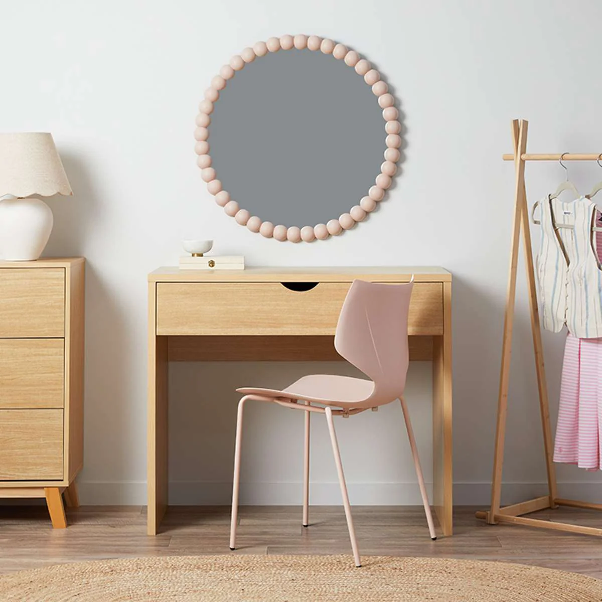 Bobbin Mirror - Round - Pink - Image 3