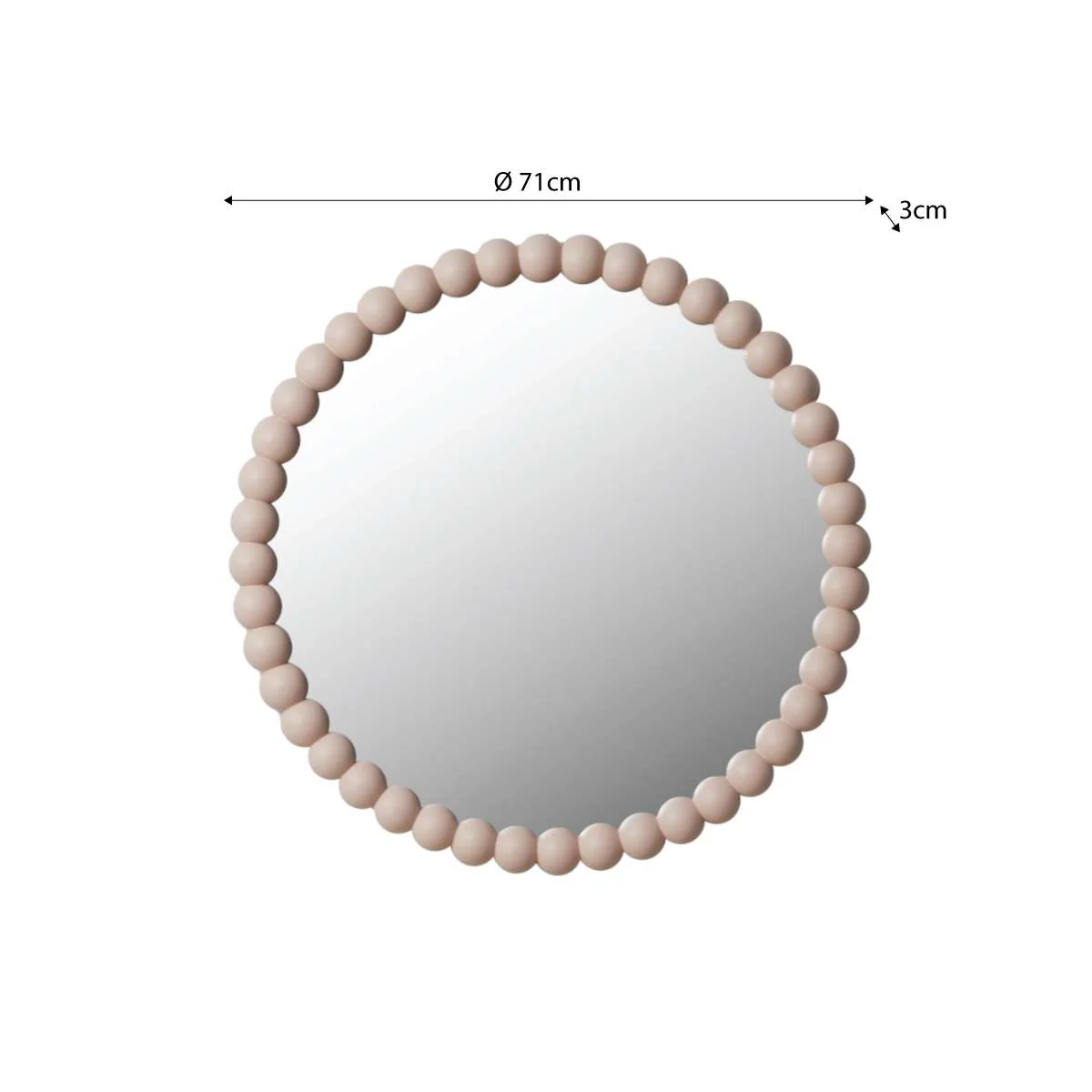Bobbin Mirror - Round - Pink - Image 7