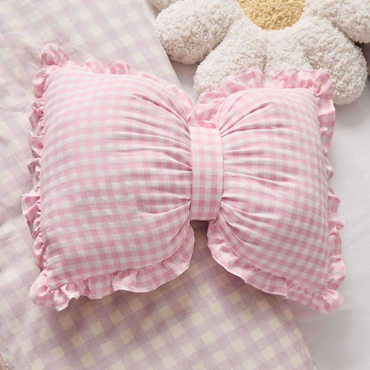 Bow Cushion Large - Pink - Image 2