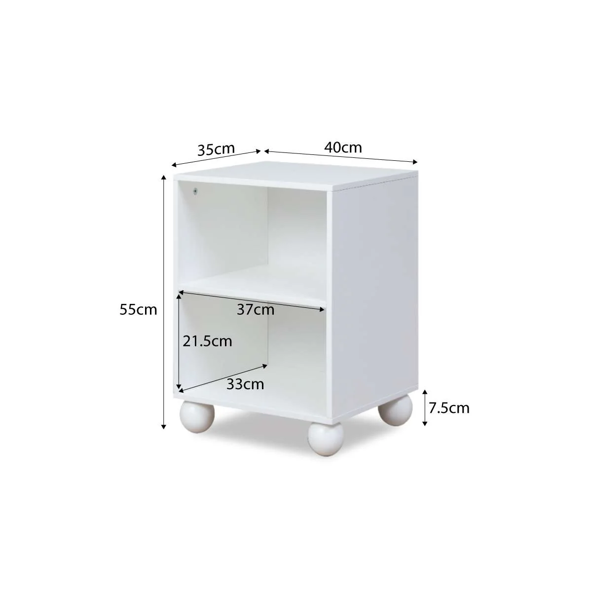 Bubble Ball Feet Side Table - White - Image 6