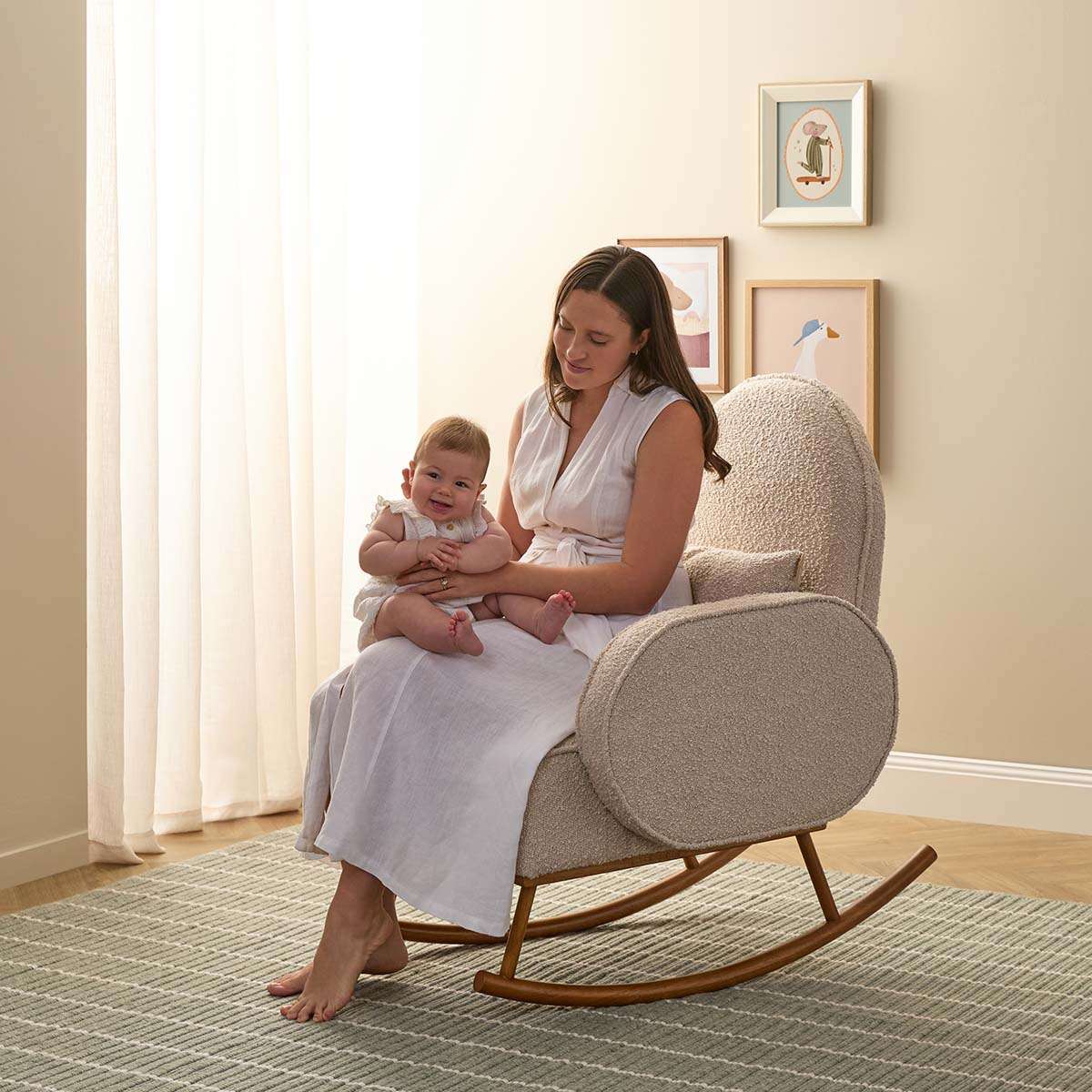 Buddy 2-in-1 Rocking Chair and Stool Bundle - Latte - Image 3