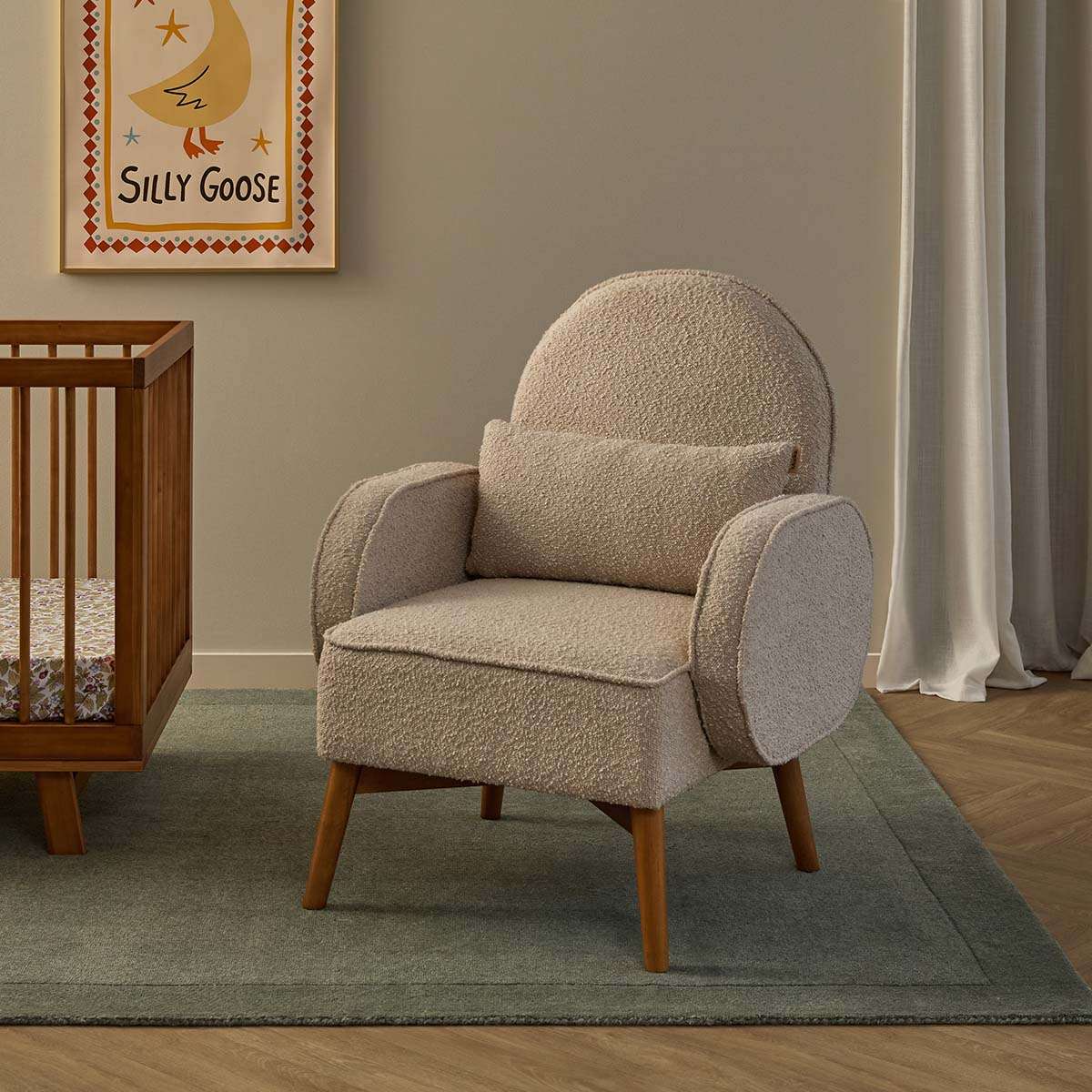 Buddy 2-in-1 Rocking Chair and Stool Bundle - Latte - Image 5