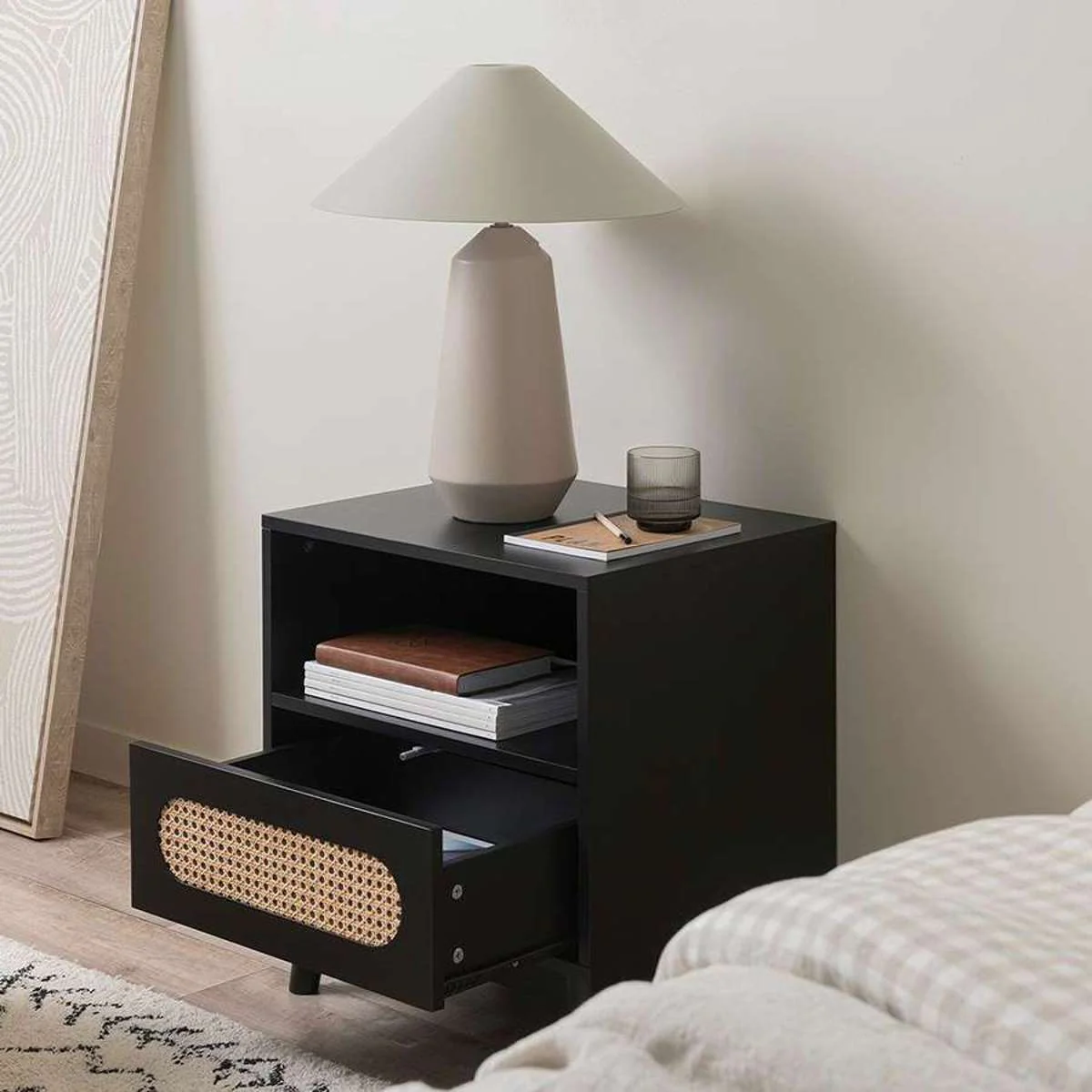 Claremont Bedside Table - Black - Image 4