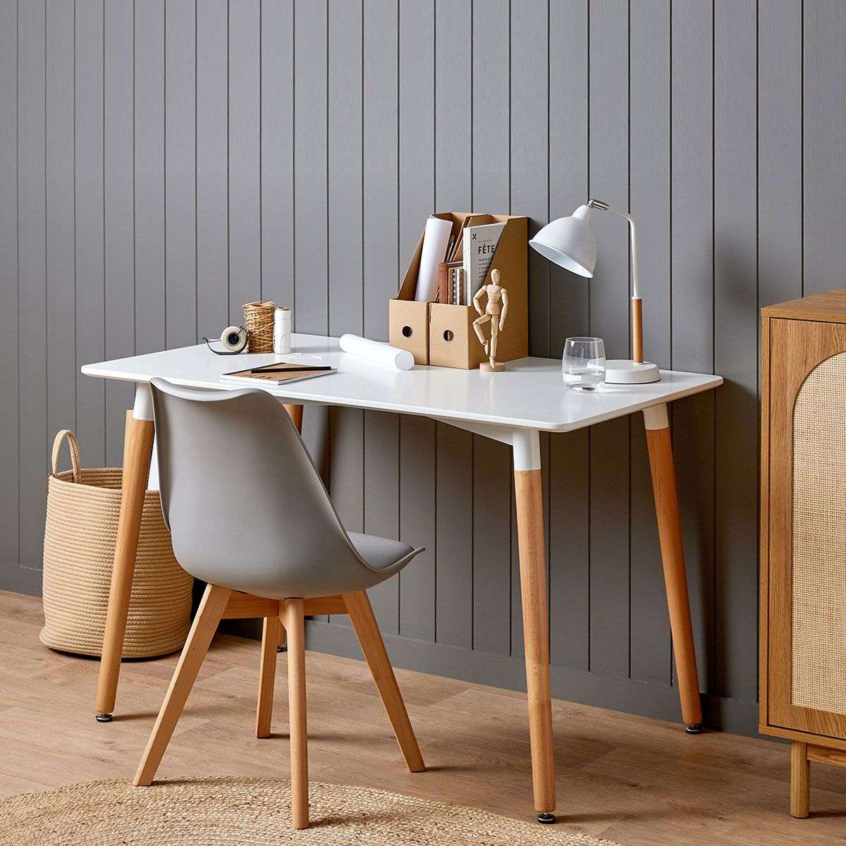 Contemporary 4 Seater Dining Table - White - Image 3