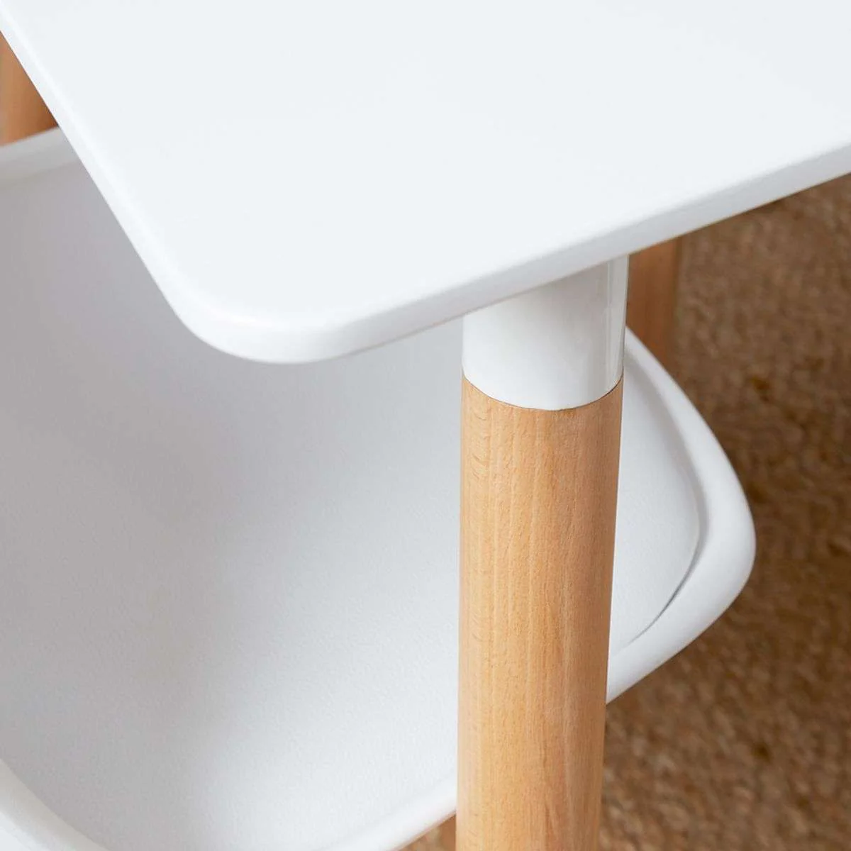 Contemporary 4 Seater Dining Table - White - Image 5