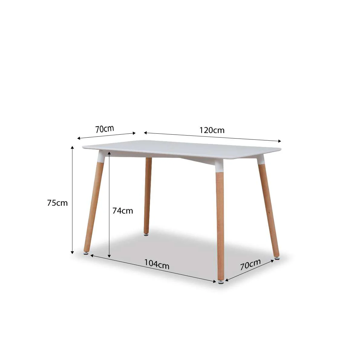 Contemporary 4 Seater Dining Table - White - Image 7