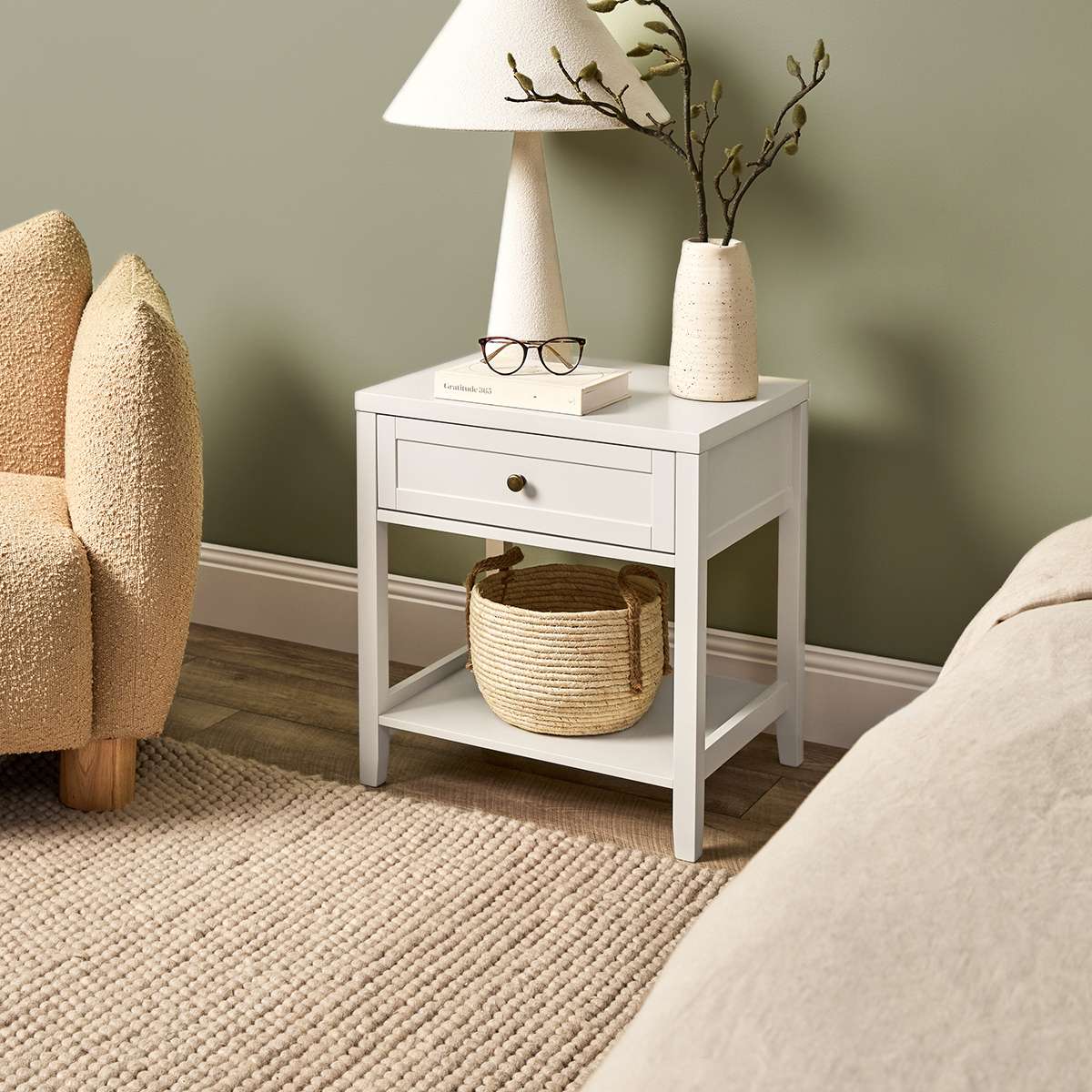 Cove Bedside Table - Beige - Image 3