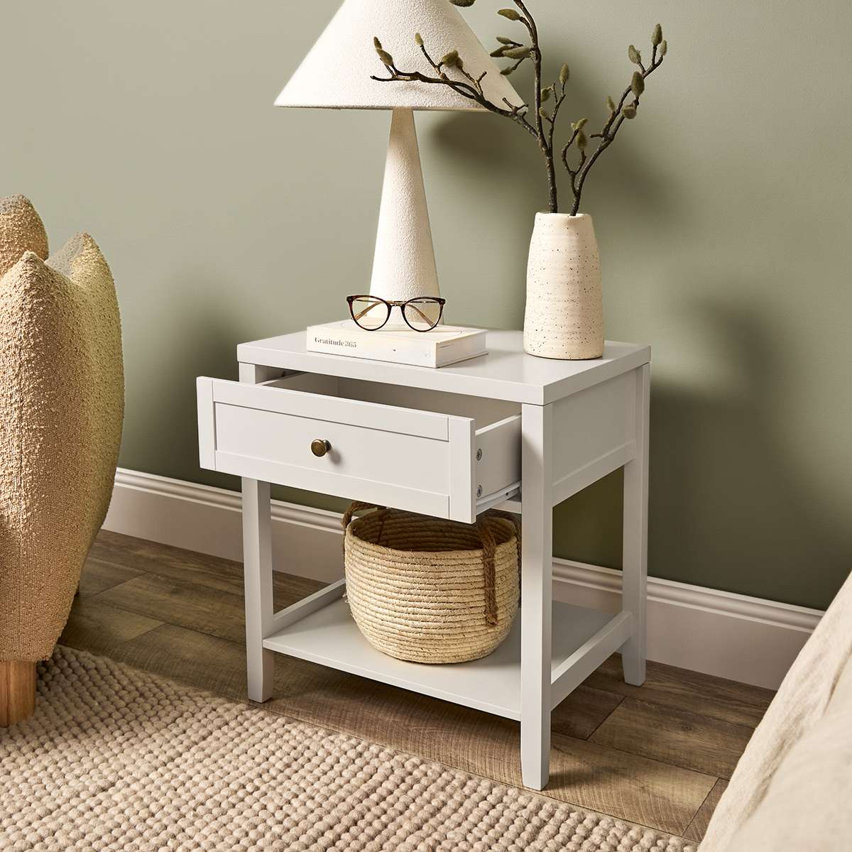 Cove Bedside Table - Beige - Image 4