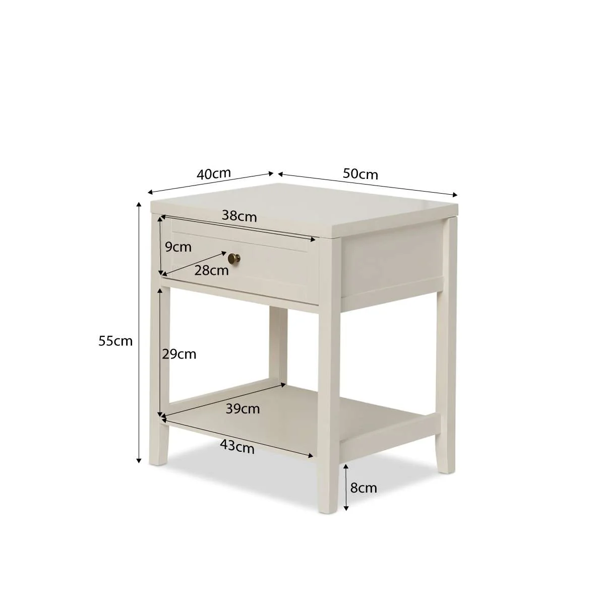 Cove Bedside Table - Beige - Image 9