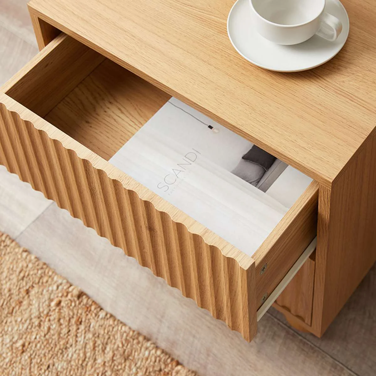Deven Ball Feet Bedside Table - Natural - Image 5