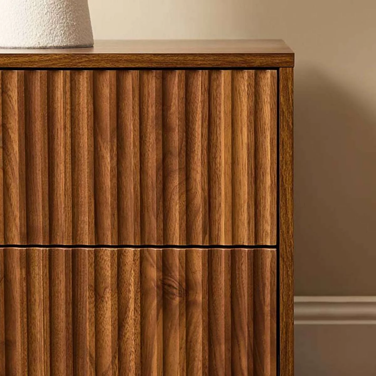 Deven Ball Feet Bedside Table - Walnut - Image 4