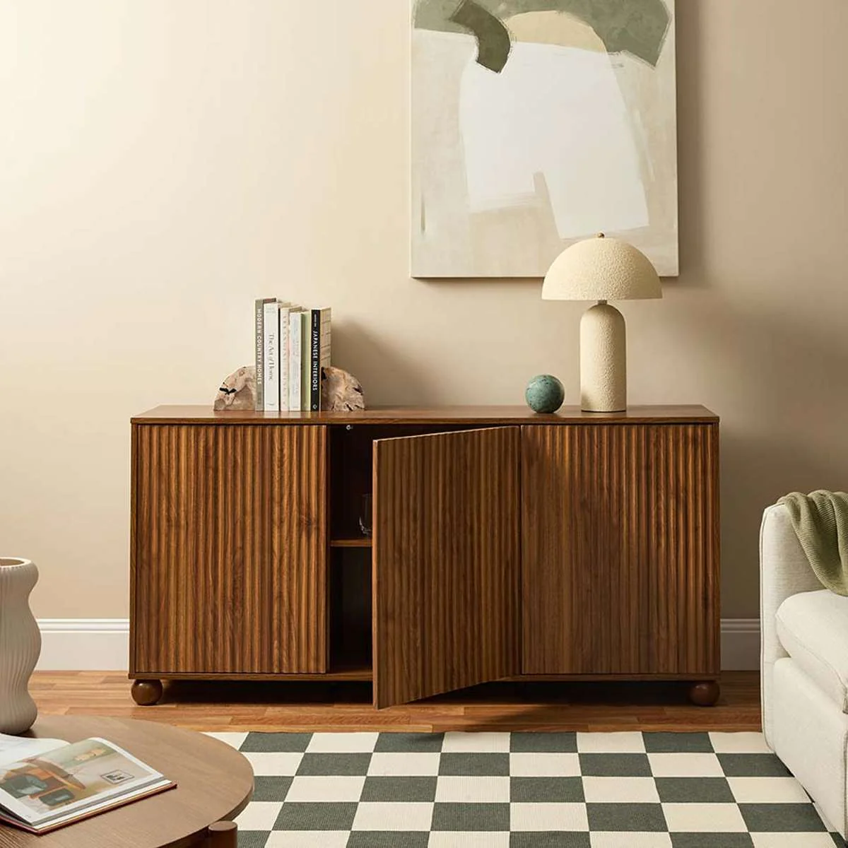Deven Ball Feet Buffet - Walnut - Image 4