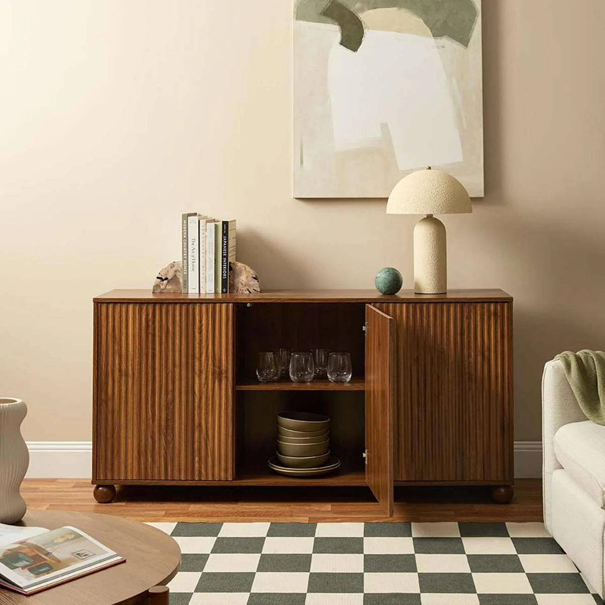 Deven Ball Feet Buffet - Walnut - Image 5