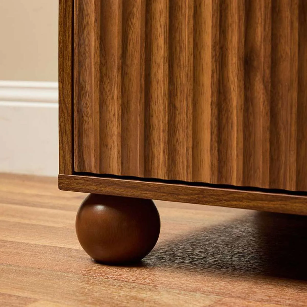 Deven Ball Feet Six Drawer - Walnut - Image 2