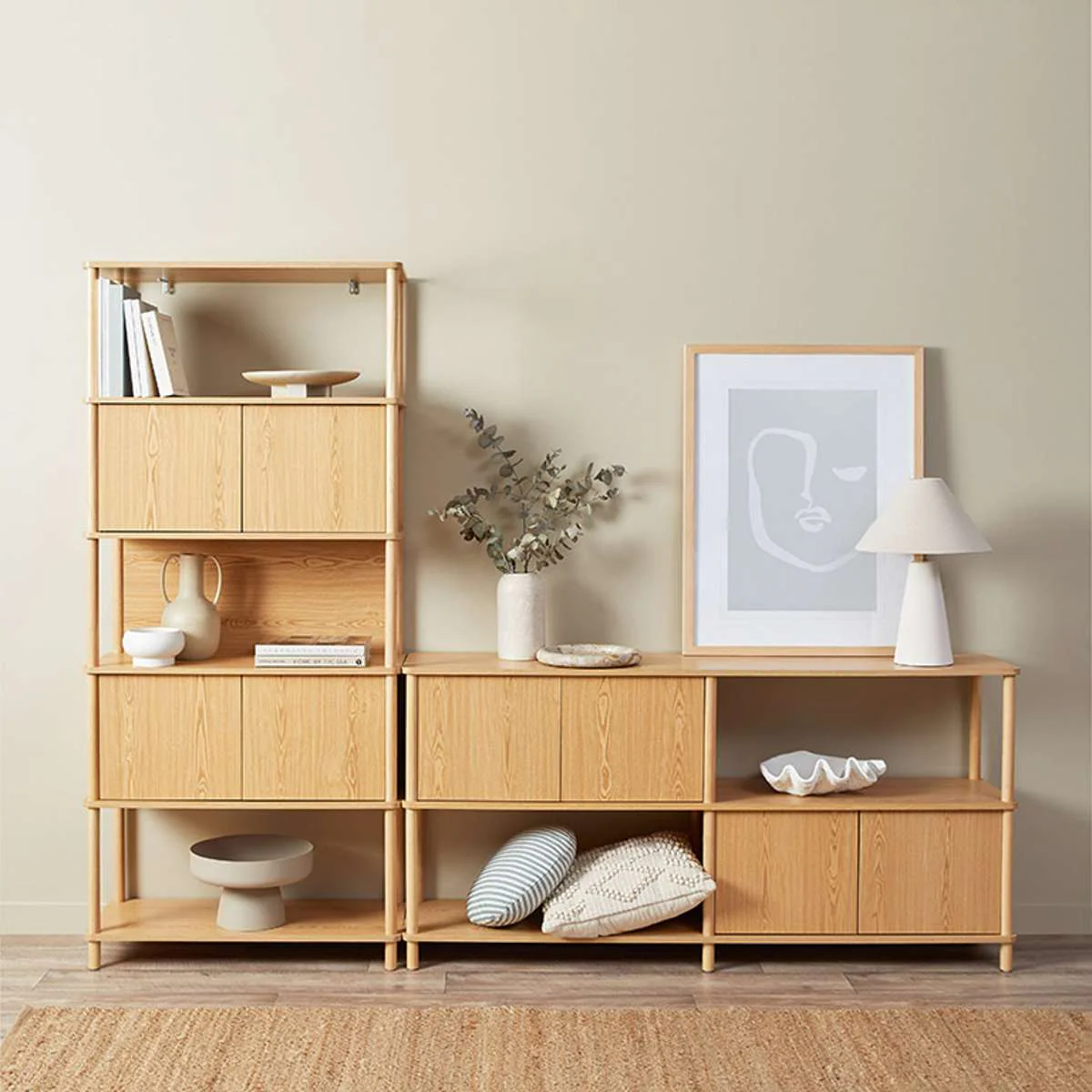 Eden Low Shelf With Storage - Natural - Image 5