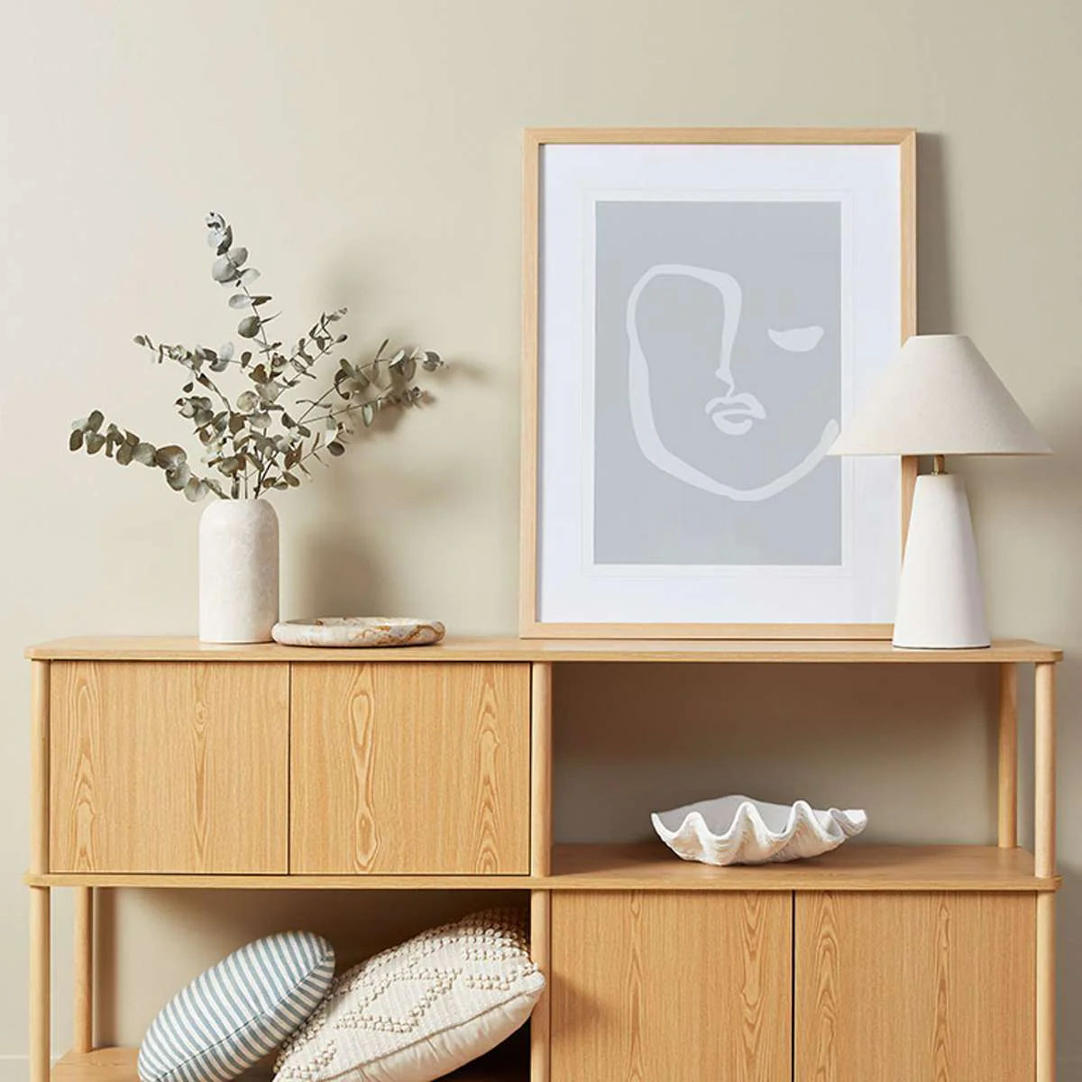Eden Low Shelf With Storage - Natural - Image 6