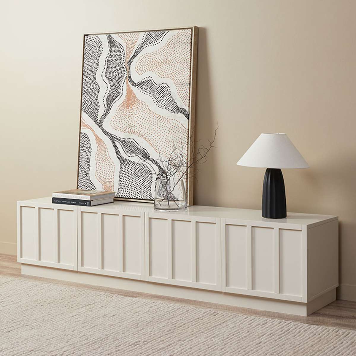 Emery Panel Entertainment Unit - Beige - Image 3