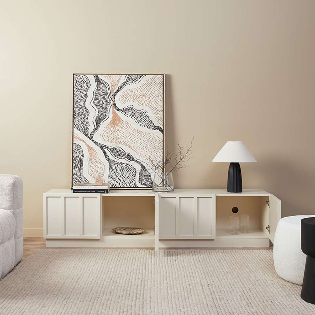 Emery Panel Entertainment Unit - Beige - Image 4