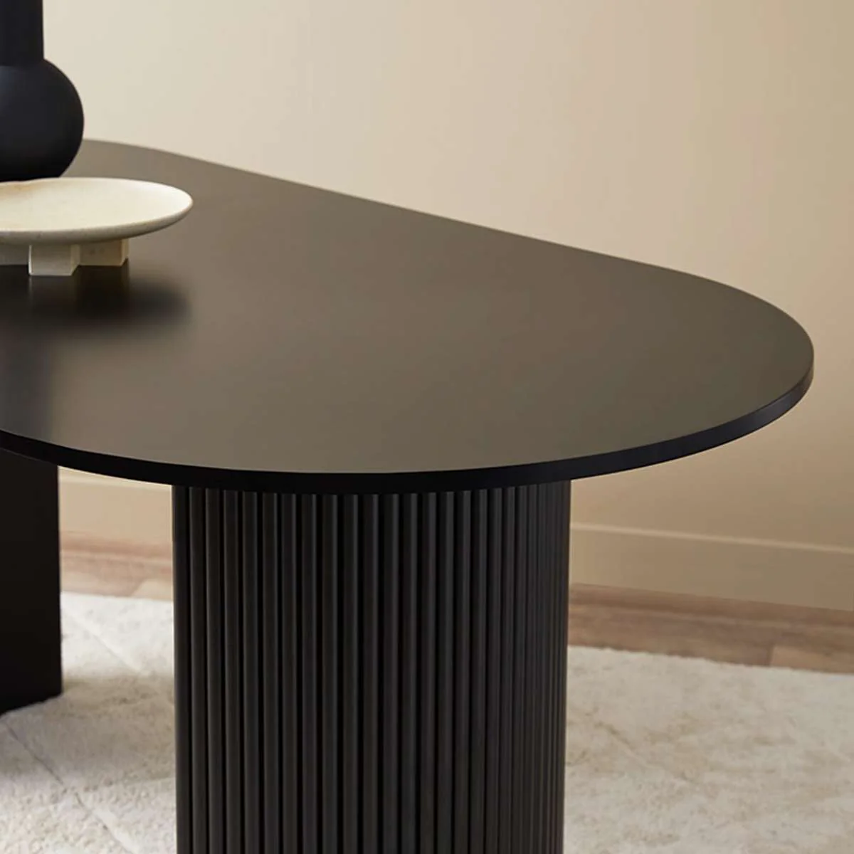 Eve 6 Seater Dining Table - Black - Image 5
