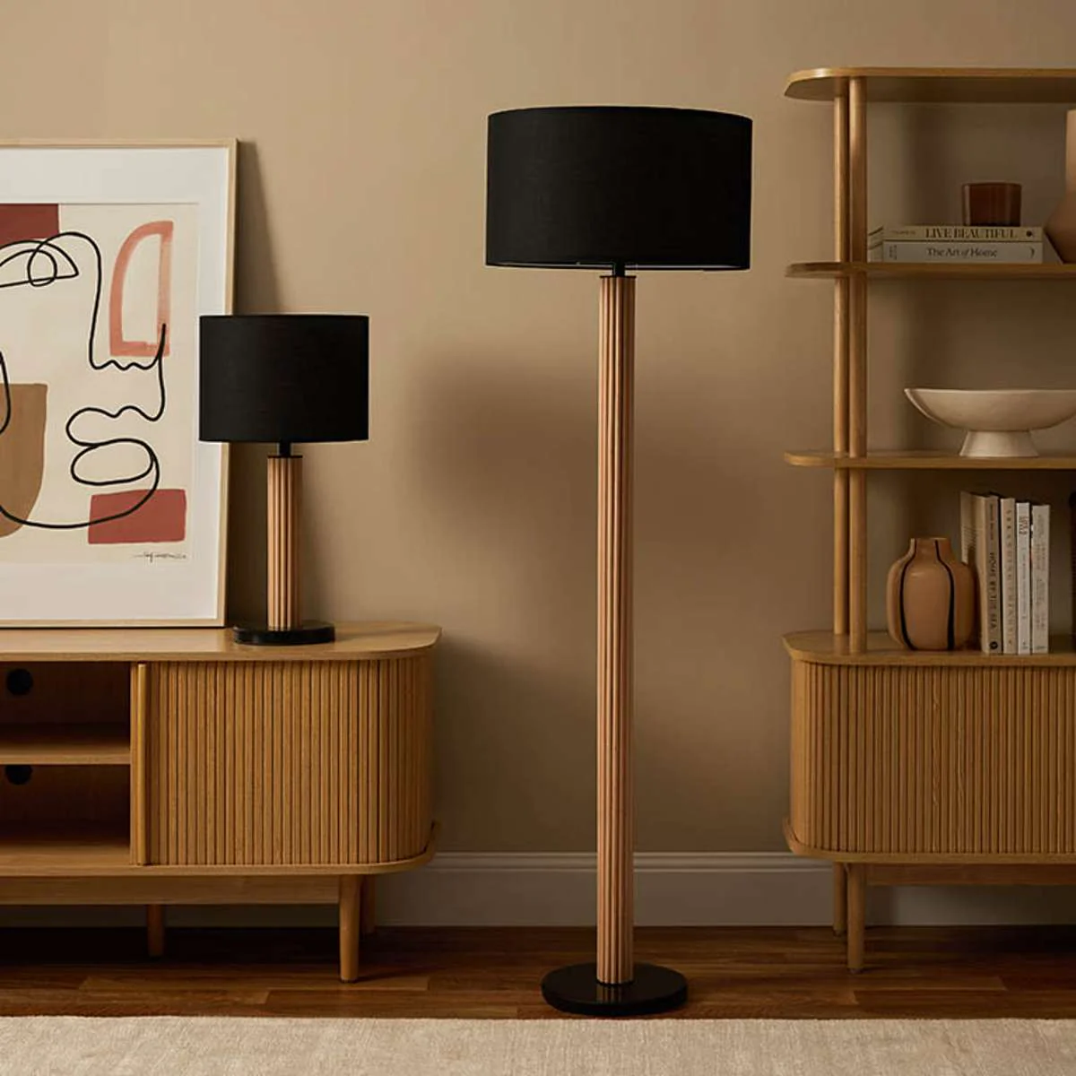 Eve Black Marble Base Floor Lamp - Image 5