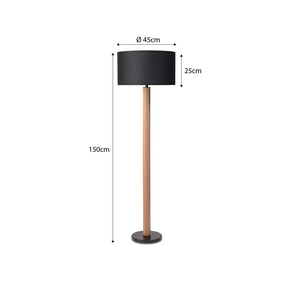 Eve Black Marble Base Floor Lamp - Image 8