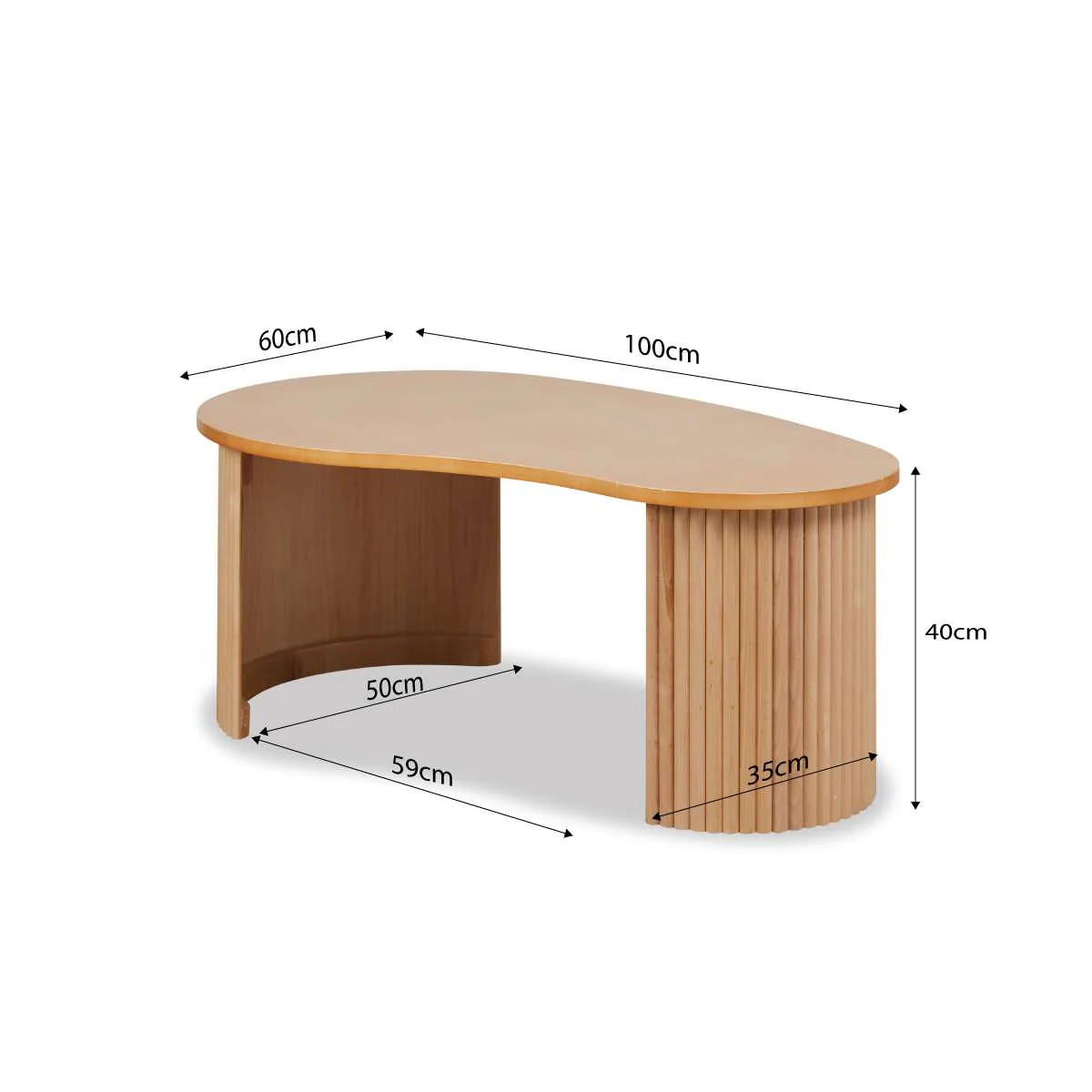 Eve Pebble Shaped Coffee Table - Birch - Image 11