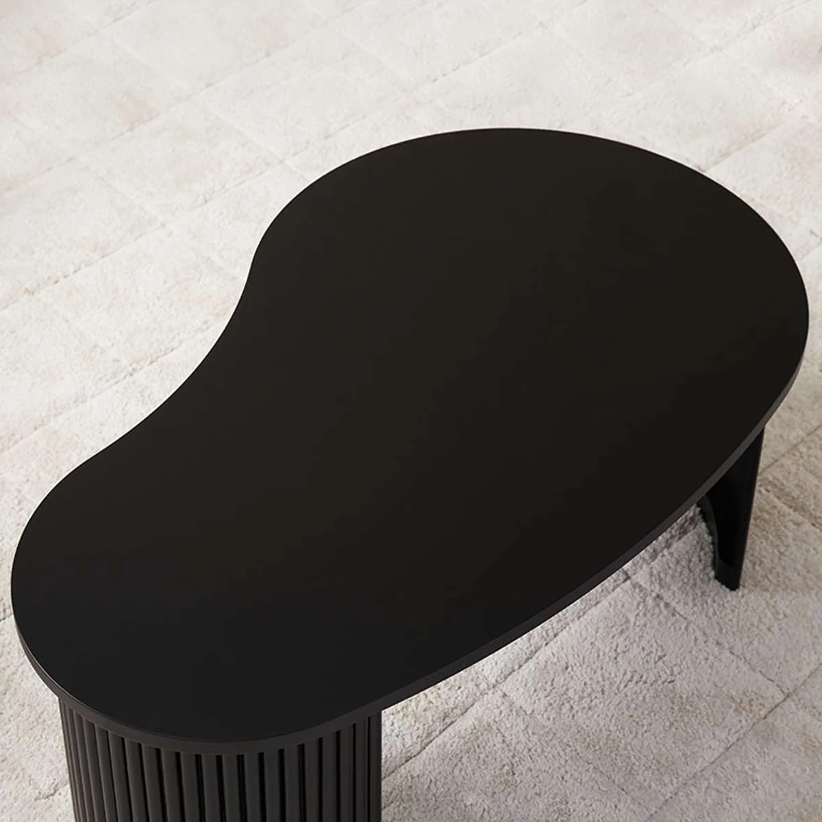 Eve Pebble Shaped Coffee Table - Black - Image 4