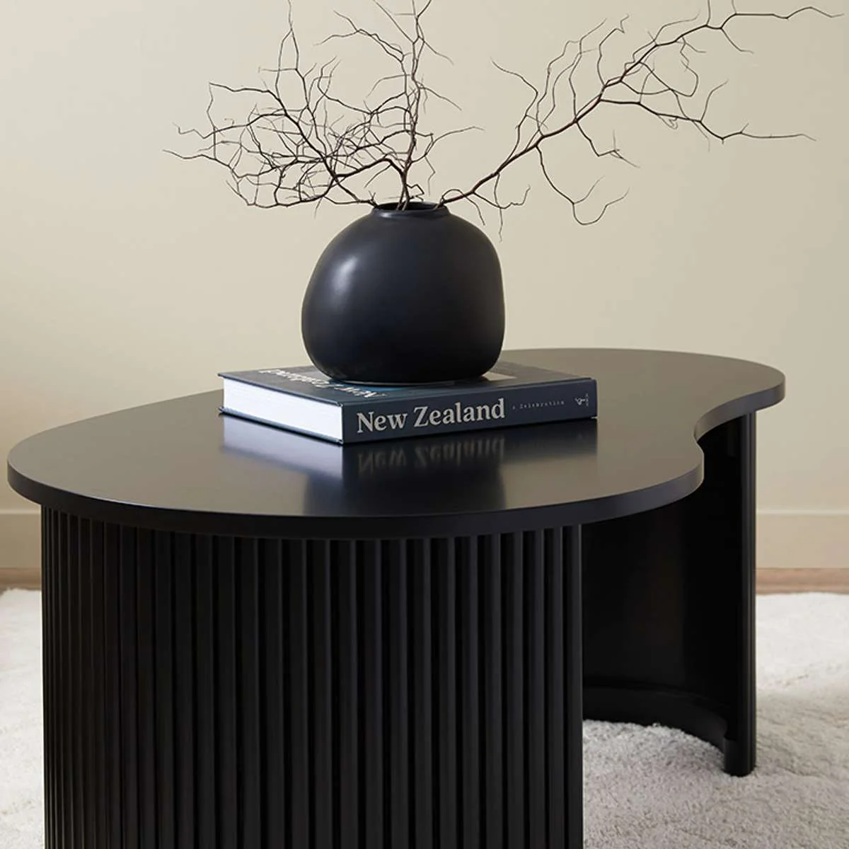 Eve Pebble Shaped Coffee Table - Black - Image 5