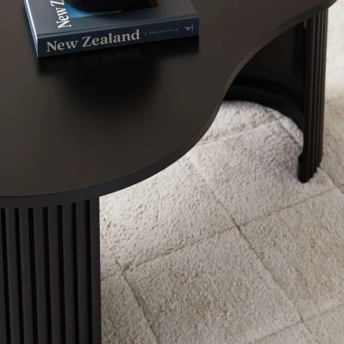 Eve Pebble Shaped Coffee Table - Black - Image 6