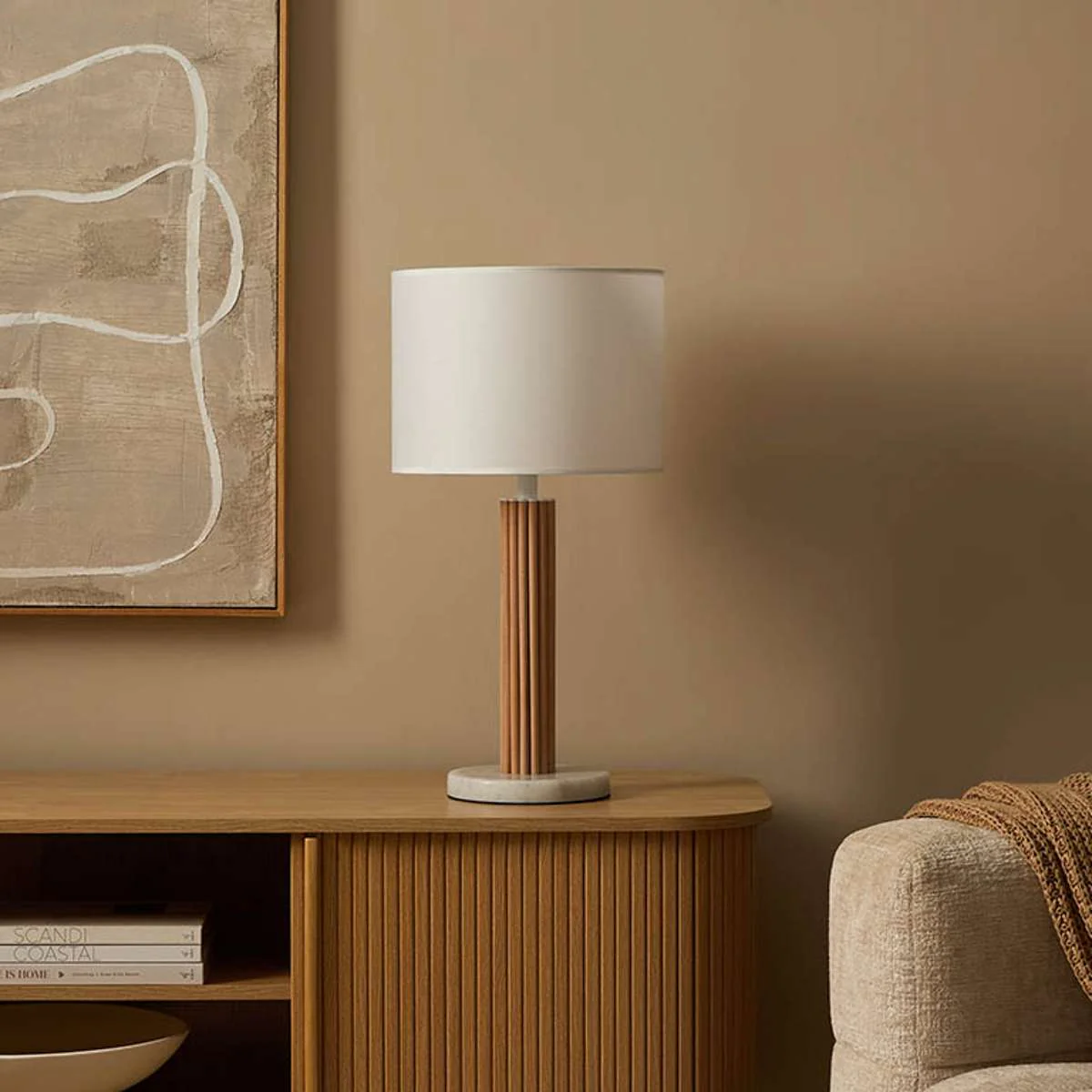 Eve White Marble Base Table Lamp - Image 3