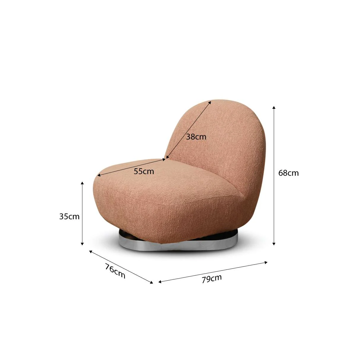 Farrow Swivel Occasional Chair - Clay - Image 6