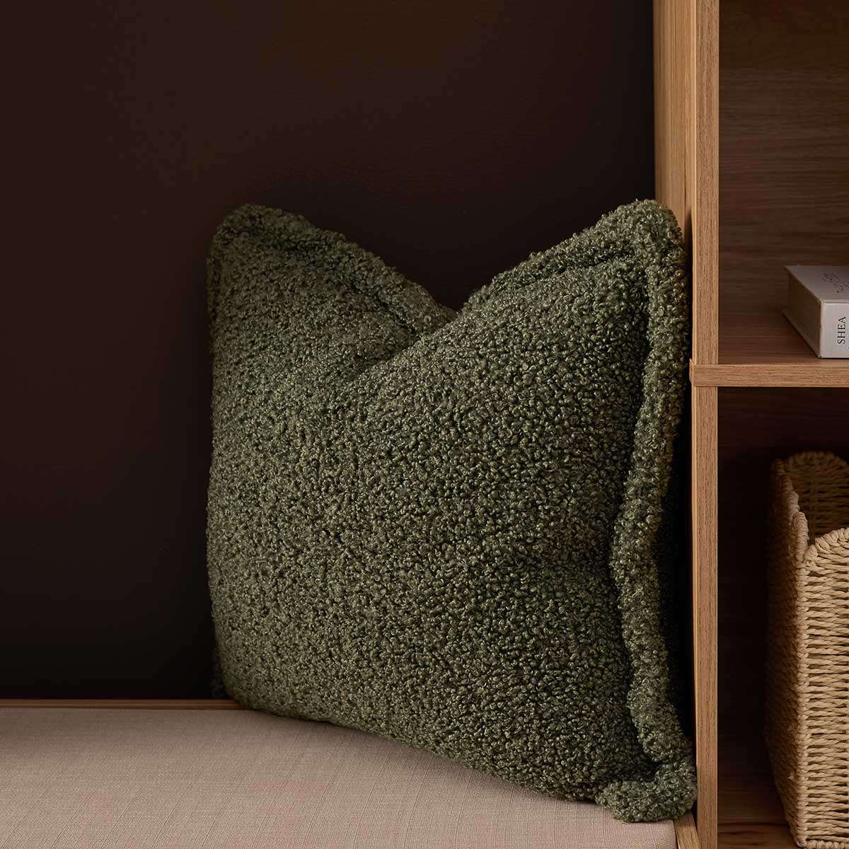 Frankie Sherpa Cushion 50cm - Sage - Image 3